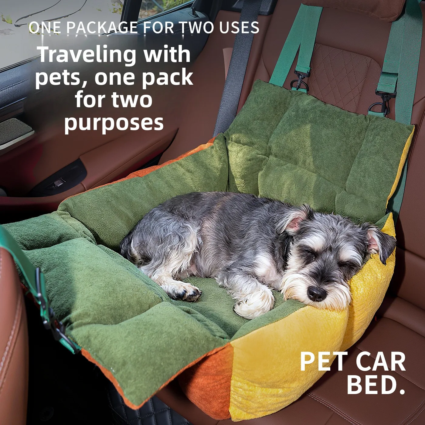 Bolsa de coche 2 en 1 para mascotas, perrera, cojín de asiento de copiloto para salir, nido de coche de seguridad al aire libre, nido para gatos, productos para mascotas