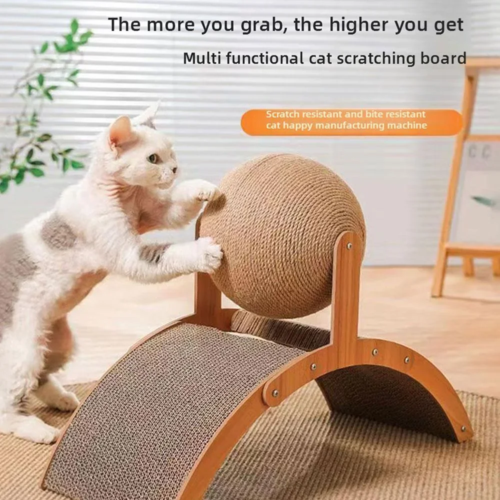 Tablero rascador para gatos sencillo, diseño arqueado Vertical, suministros para gatos, juguetes para mascotas, juguete para gatos resistente al desgaste y estable - imagen 4