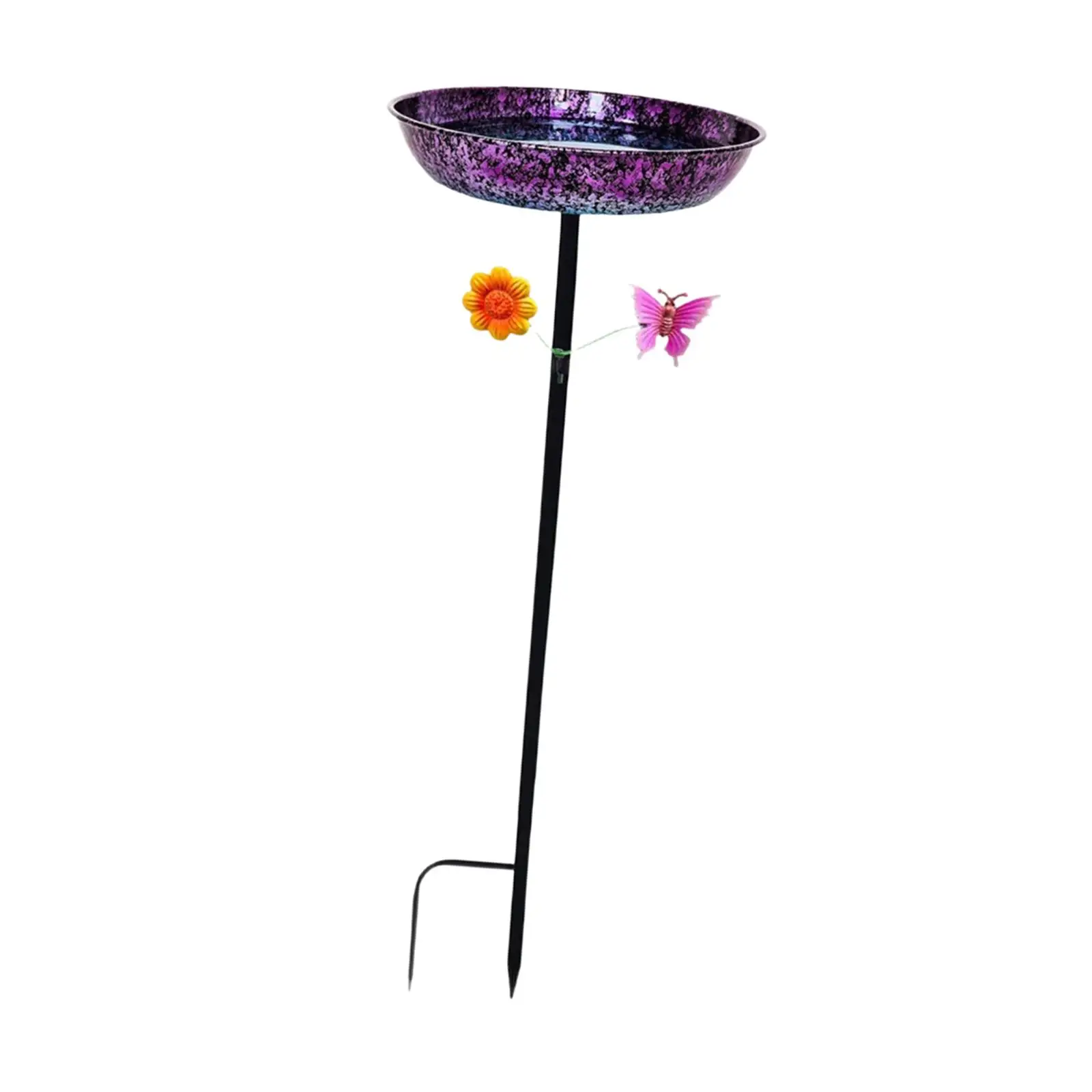 Bird Bath Bowl Metal Decorative Heavy Duty Outdoor Birdbath Birdfeeder with Stake for Courtyard Backyard Yard Outside Decor