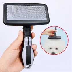 Cepillo masaje para perros y gatos con mango ergonómico y elimina pelo