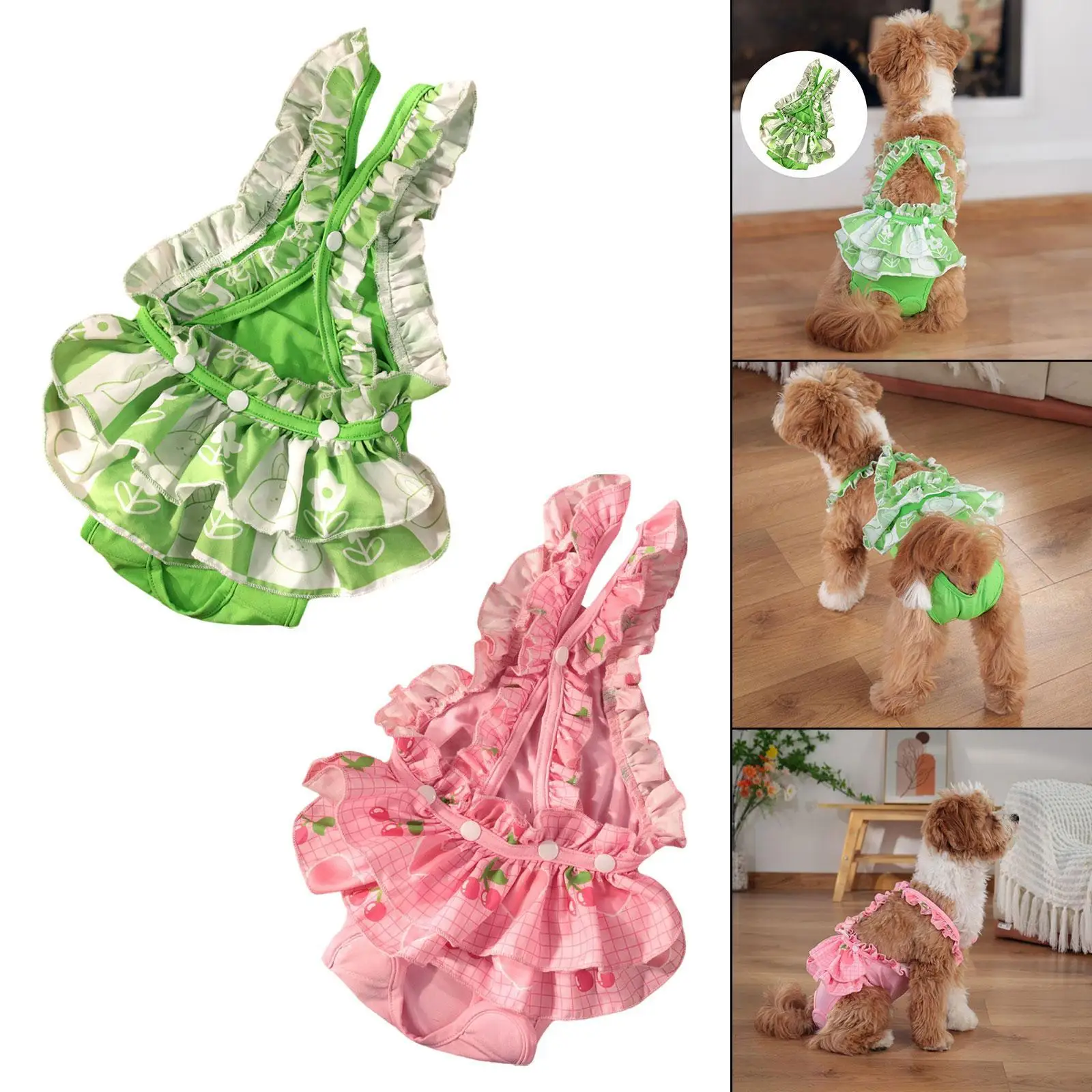 Vestido para perros, bragas sanitarias para cachorros de alta absorción para perros pequeños, medianos y grandes - imagen 3
