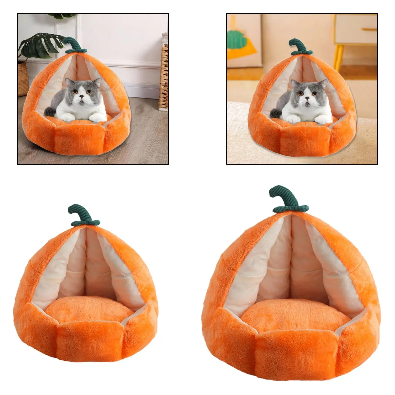 Cat House PP Cottons Orange Pet Bed for Winter Convenient Multi Purpose Removable Cushion Gifts Comfort Cat Shelter Supplies