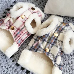 Abrigo terciopelo cálido para perros y gatos pequeños invierno