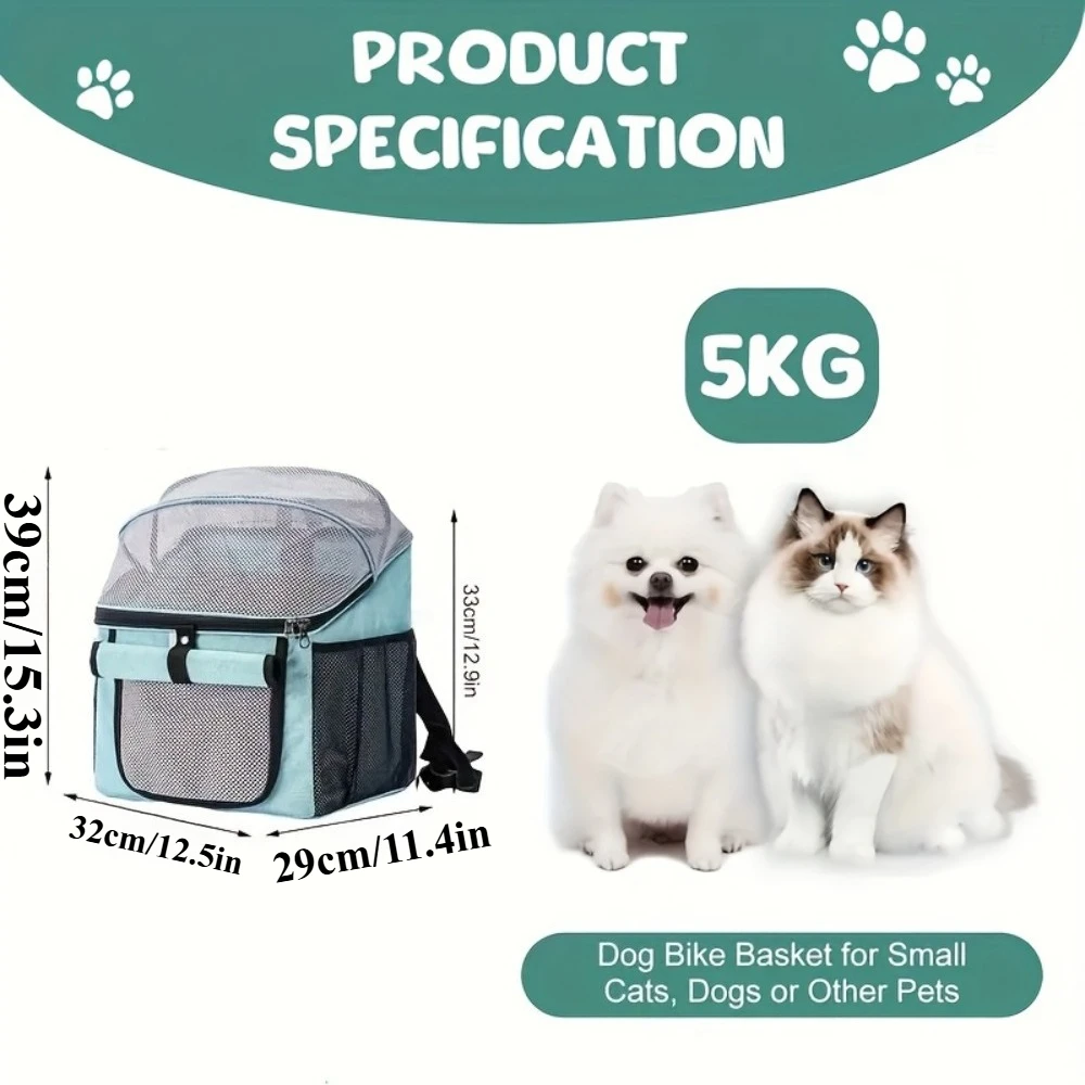 Portabicicletas para perros, portabicicletas expandible, plegable, de cara suave, para gatos, 2 puertas abiertas, bolsa de viaje para mascotas, mochila para perros pequeños y medianos - imagen 2