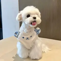 Abrigo de terciopelo a cuadros para perro pequeño – Invierno