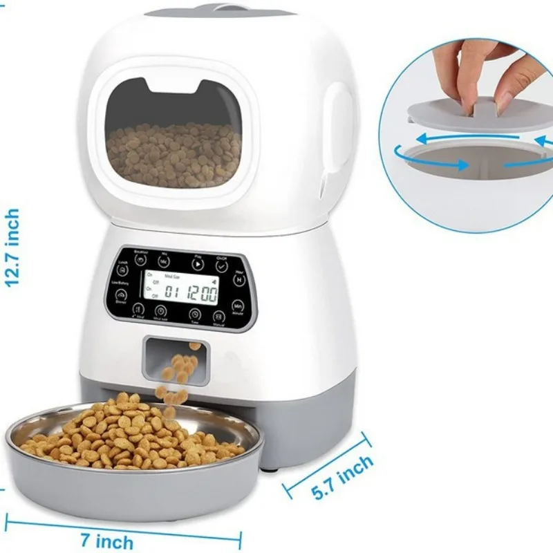 Alimentador automático para mascotas con Wifi de 3,5l, temporizador para perros, dispensador eléctrico inteligente para gatos, comida para comer perros, alimentador automático, suministros baratos para mascotas - imagen 4