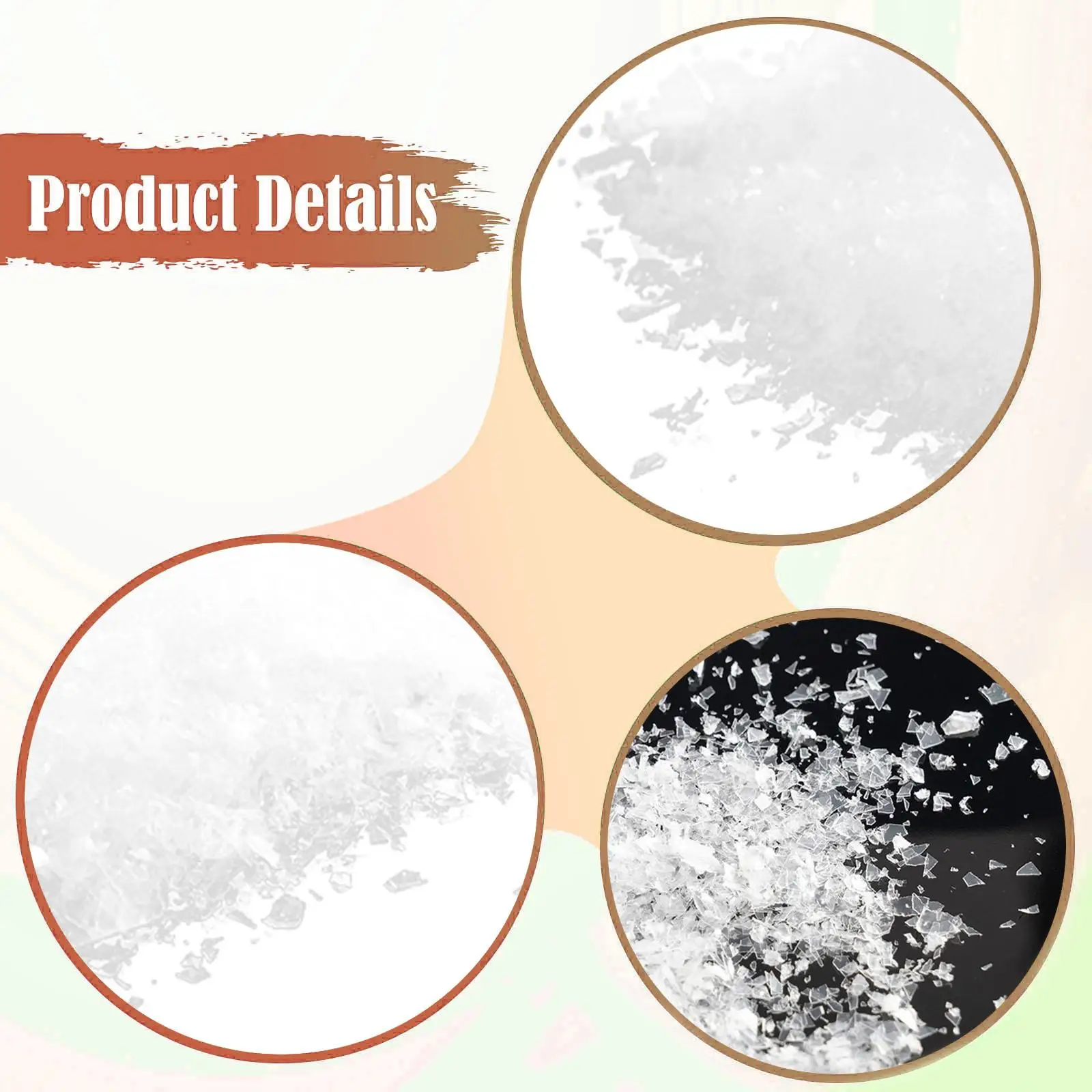 Polvo flocado de nieve, modelo artesanal DIY, copos de nieve artificiales realistas para paisajes y fotografía de invierno - imagen 5