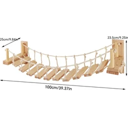 Escalera sisal para gatos de pared con peldaños y puente colgante