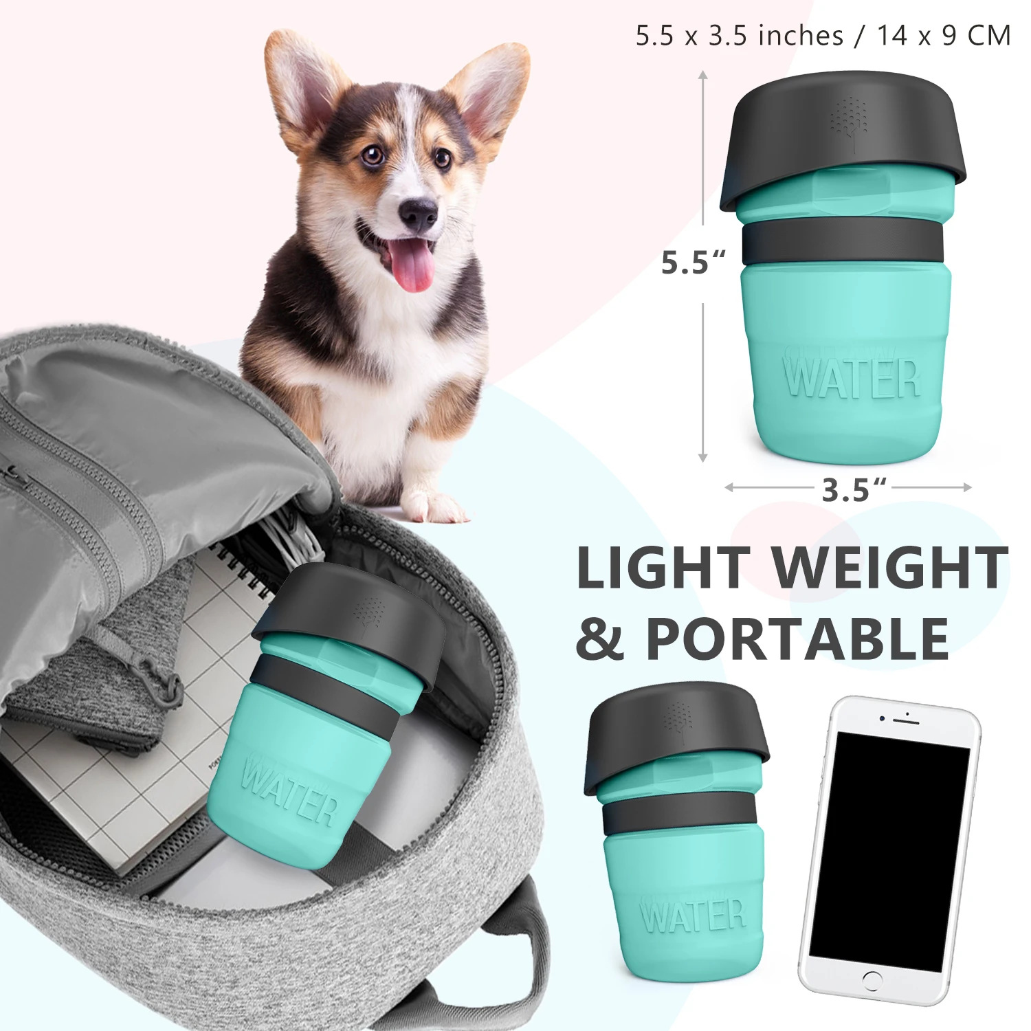 Botella de agua portátil para perros – Dispensador para paseos - imagen 2
