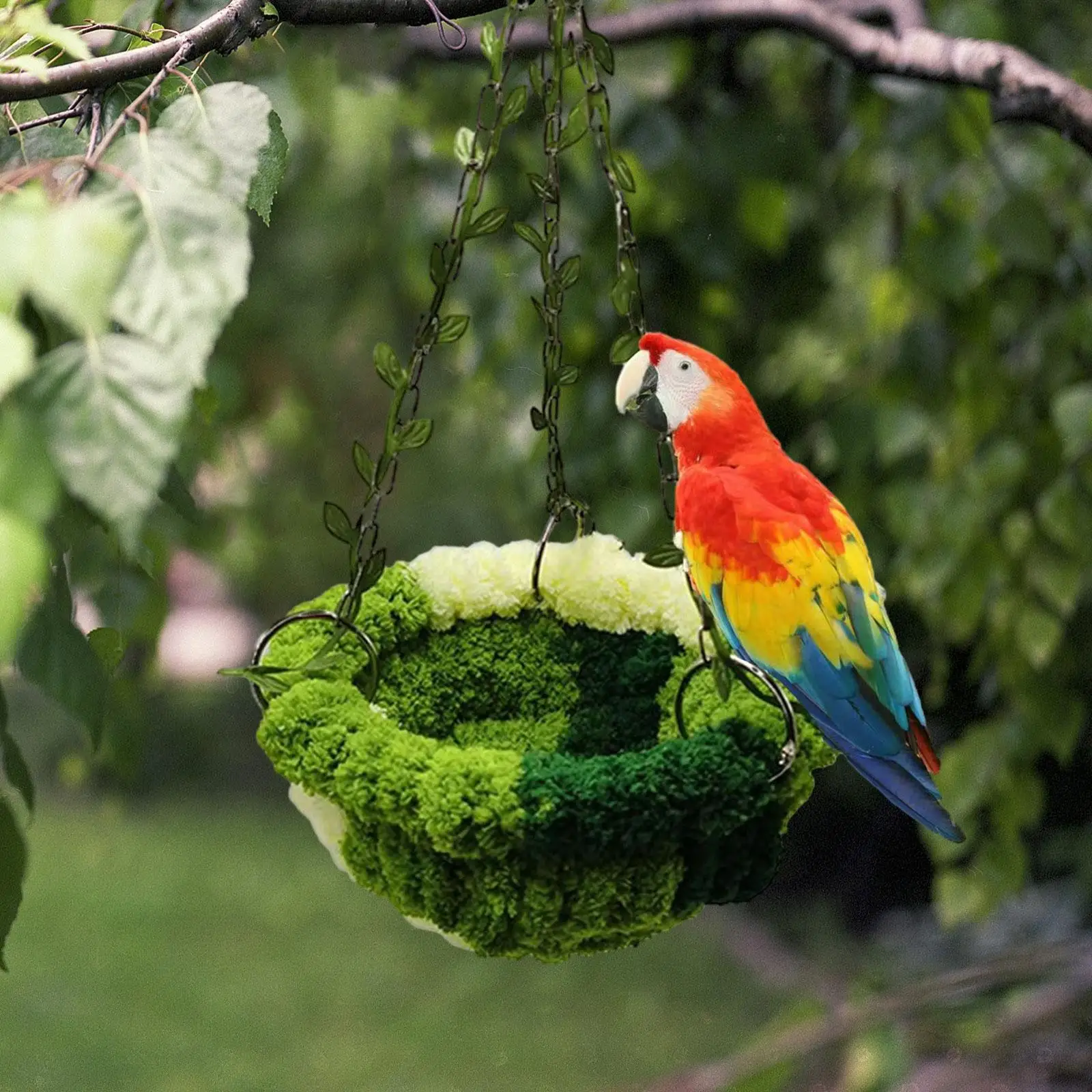 Columpio para pájaros, juguete, nido para loros, hamaca, jaula, accesorios, soporte para juego de loros, cama nido para pájaros, hamaca colgante para periquito - imagen 2