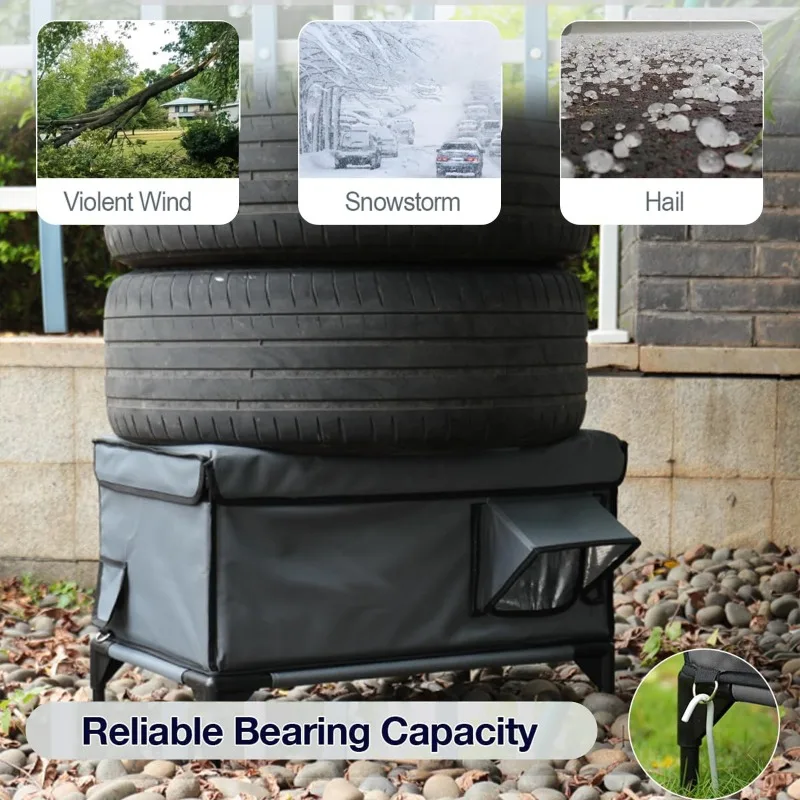 Casa para gatos al aire libre, calefacción impermeable, casa para gatos, a prueba de lluvia, a prueba de viento, cama plegable cálida para gatos, tienda de puerta de Escape con aislamiento grueso - imagen 4