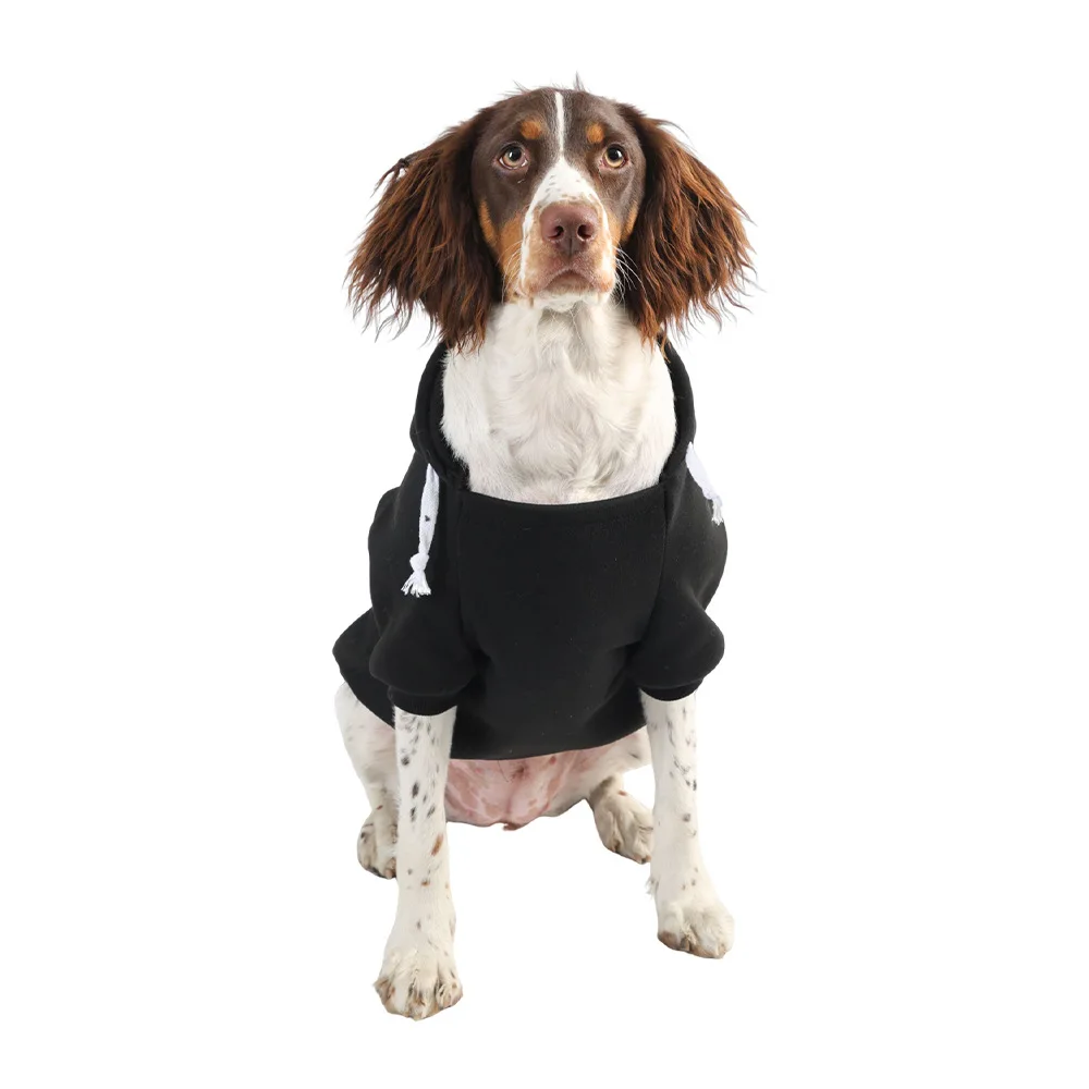 Sudaderas con capucha para perros, temporada de otoño e invierno, ropa para perros grandes, bolsillo con cremallera sólida, chaqueta Labrador de Bulldog Francés, ropa para cachorros - imagen 3