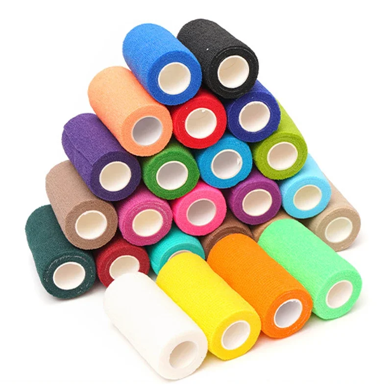 1 rollo de vendaje de movimiento de gasa a la moda, suministros para mascotas, vendajes elásticos transpirables autoadhesivos para perros y gatos, 2,5/5/10cm x 4,8 m - imagen 3