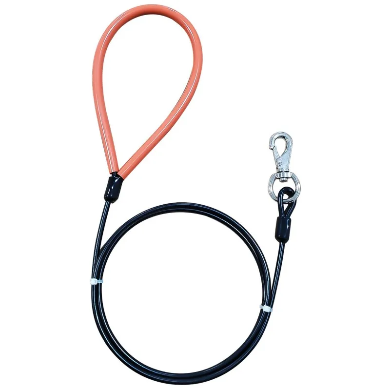 Correa para perro, cadena de alambre de acero para perros, correa antimordida para caminar, cuerda de tracción de 2m de largo, correas para perros a prueba de masticar, accesorios para mascotas - imagen 5