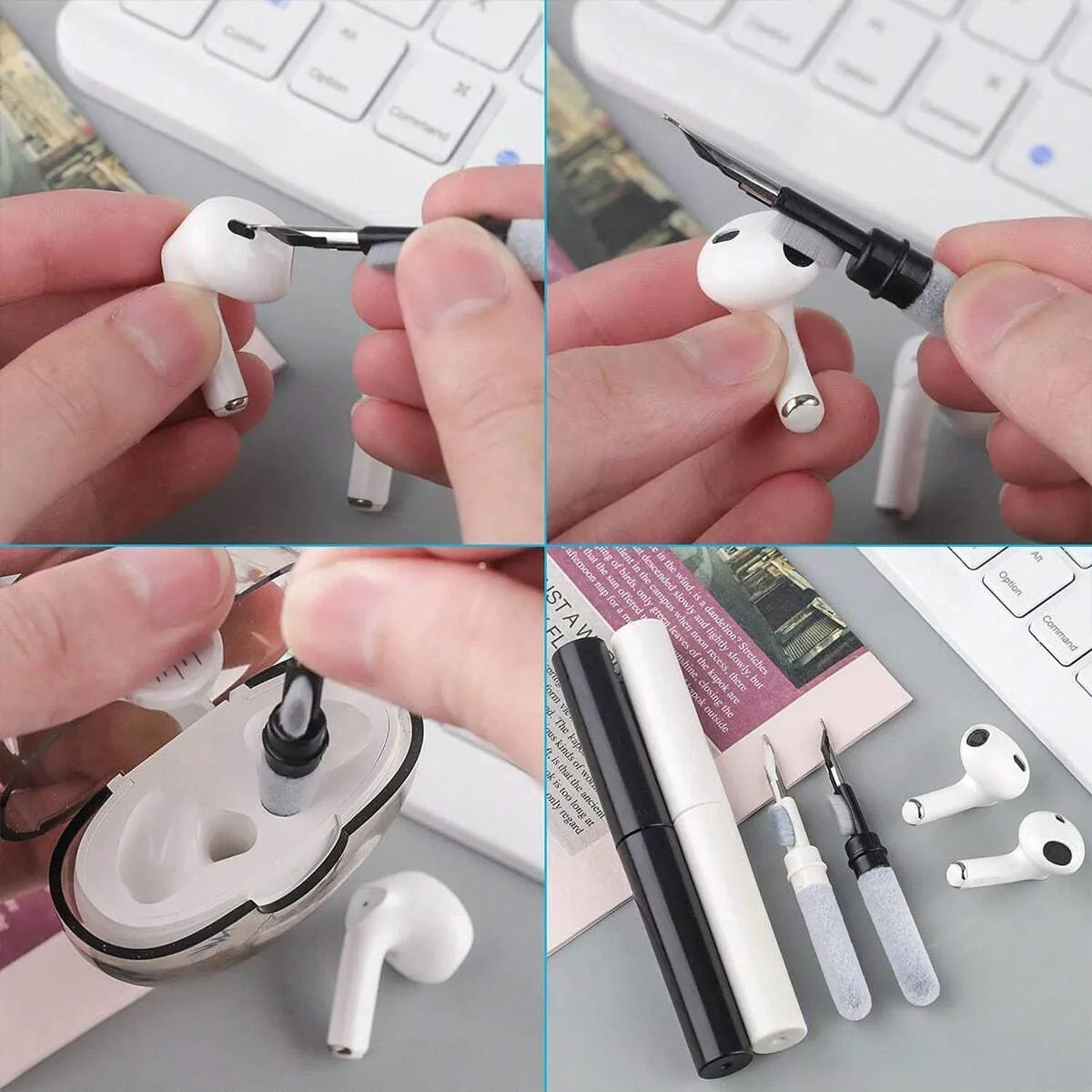 Juego de bolígrafos de limpieza 3 en 1 para auriculares y puertos - imagen 4