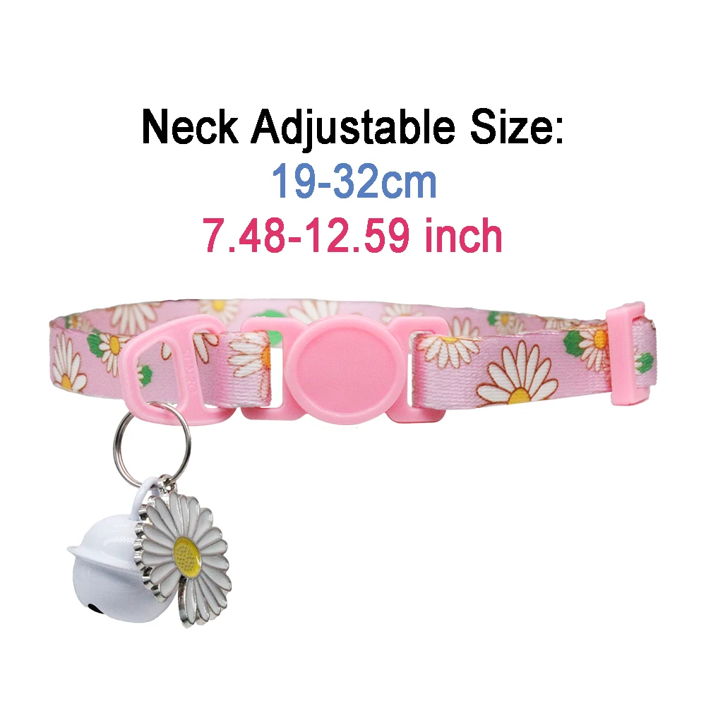 Collar de gato con identificación personalizada, Margarita personalizada, flor, seguridad ajustable, colgante de gatito bonito para mascotas, suministros para mascotas - imagen 3