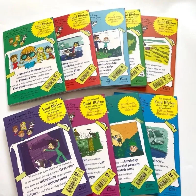 Caja de 9 libros de la famosa colección de Cinco aventuras para niños, libro de imágenes en inglés, Detective Stories - imagen 4