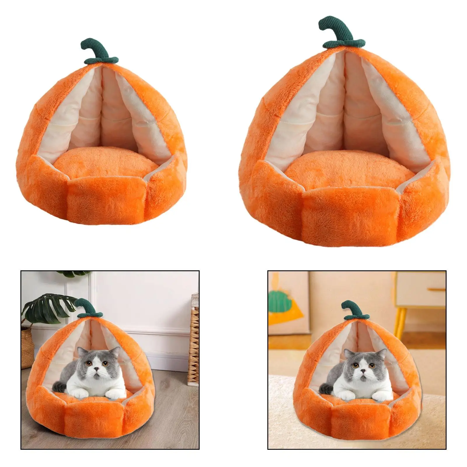 Cat House PP Cottons Orange Pet Bed for Winter Convenient Multi Purpose Removable Cushion Gifts Comfort Cat Shelter Supplies