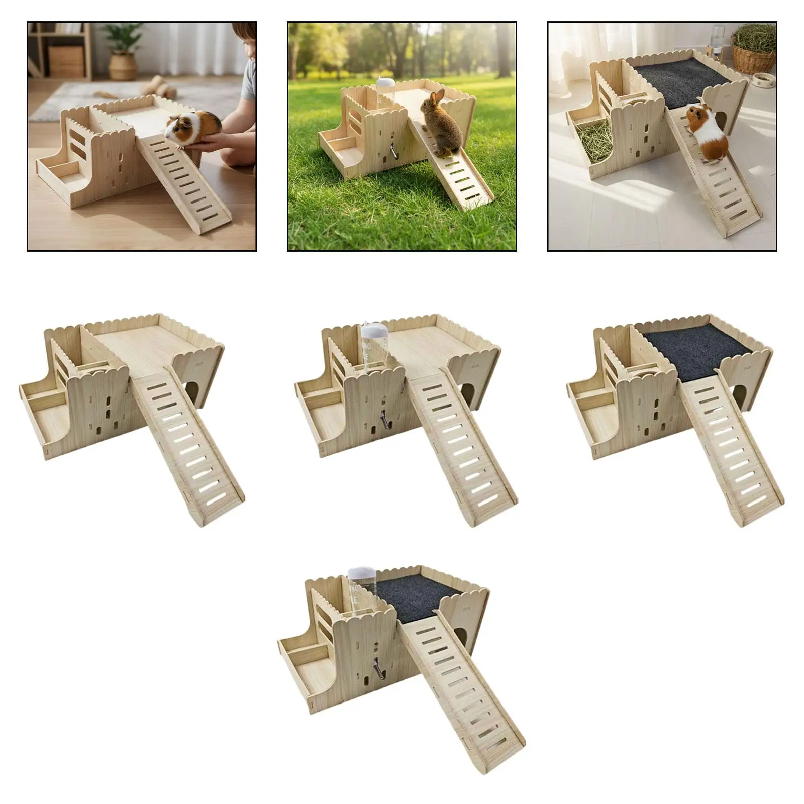 Casita de madera con escaleras para gatos y perros pequeños - imagen 5