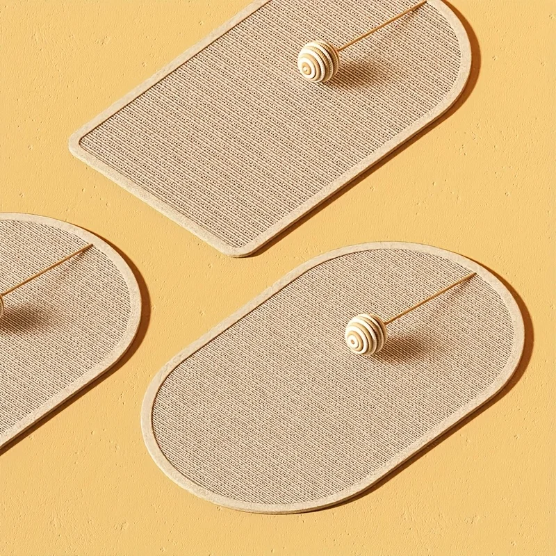 Estación para gatos de sisal 3 en 1: rascador lavable + pelota colgante de juguete y panel de pared autoadhesivo - imagen 4