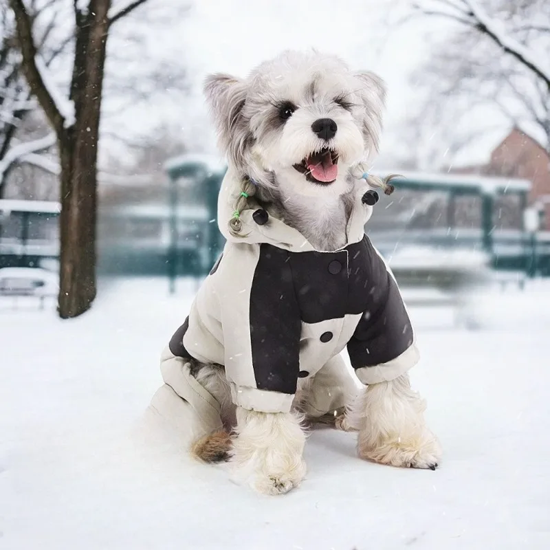 Chaqueta impermeable para perro con capucha – Algodón cálido - imagen 2