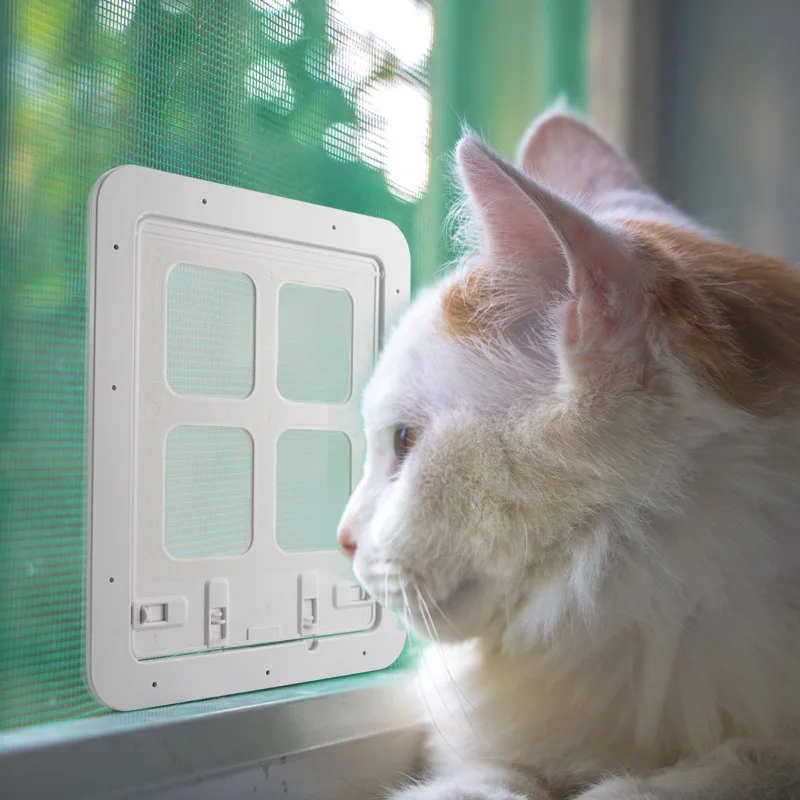 Puerta para gatos de interior, malla alta para puertas de gatos, pantalla colgante, imán, posicionamiento, puerta para gatos, ventana, entrada, salida, puerta con solapa para gatito, suministros para mascotas - imagen 4