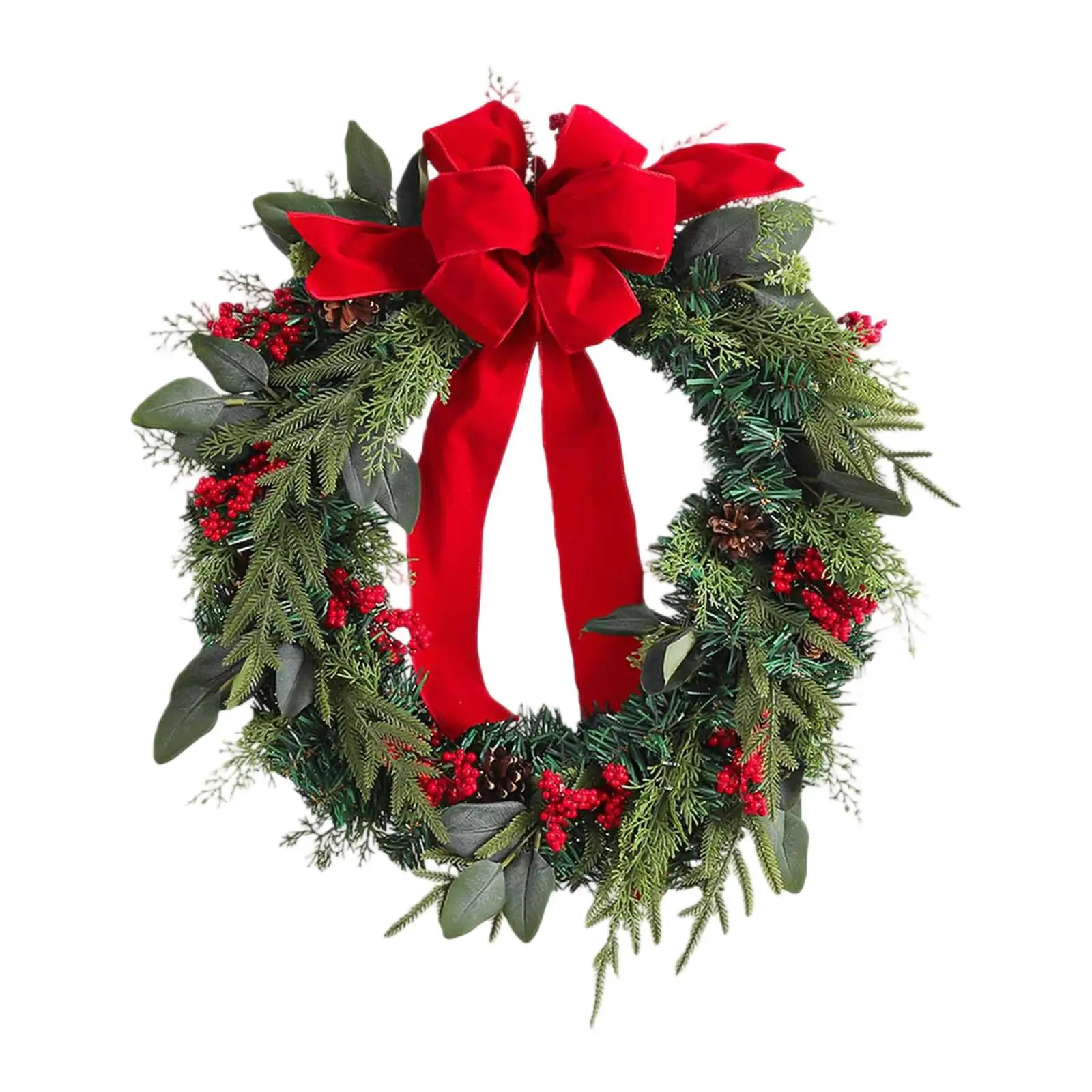 Front Door Christmas Wreath, Decorative Garland Wall Hanging Christmas Decor, Decoration for Farmhouse Holiday Fireplace Porch