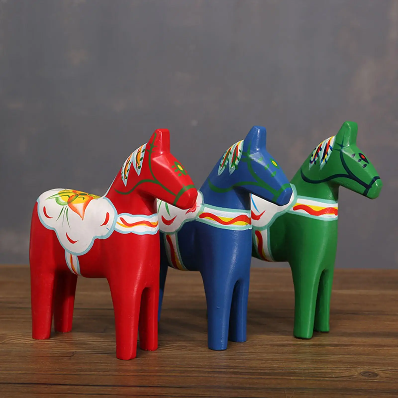2 Pieces Dala Horse Ornaments Traditional Europe Swedish Dala Horse Statues 2 Pieces Dala Horse Ornaments Traditional Europe Swedish Dala Horse Statues