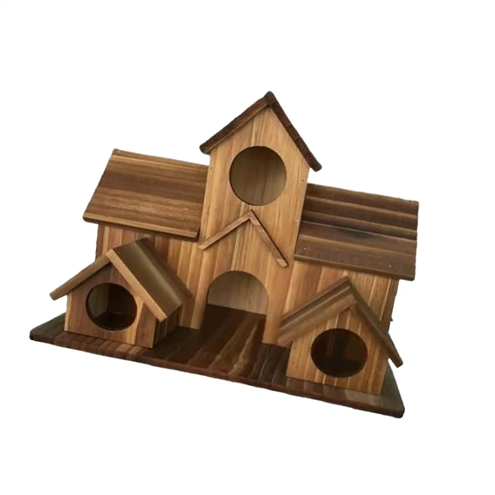 Wooden Bird House Hanging Hut Wrens Lovebird Patio Roosting Hummingbird Nest
