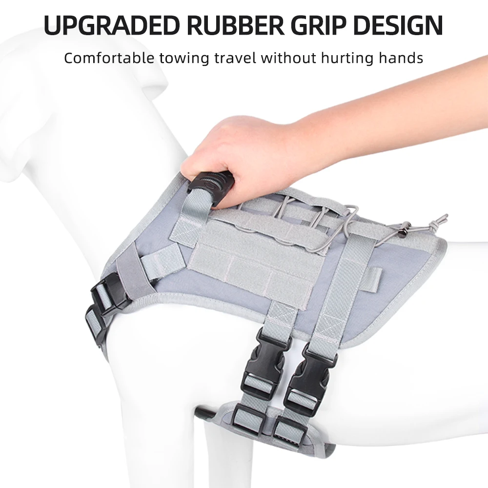 Nuevo Arnés táctico para perros grandes, chaleco Oxford ligero sin tirones para mascotas, diseño duradero multifuncional, reflectante - imagen 3