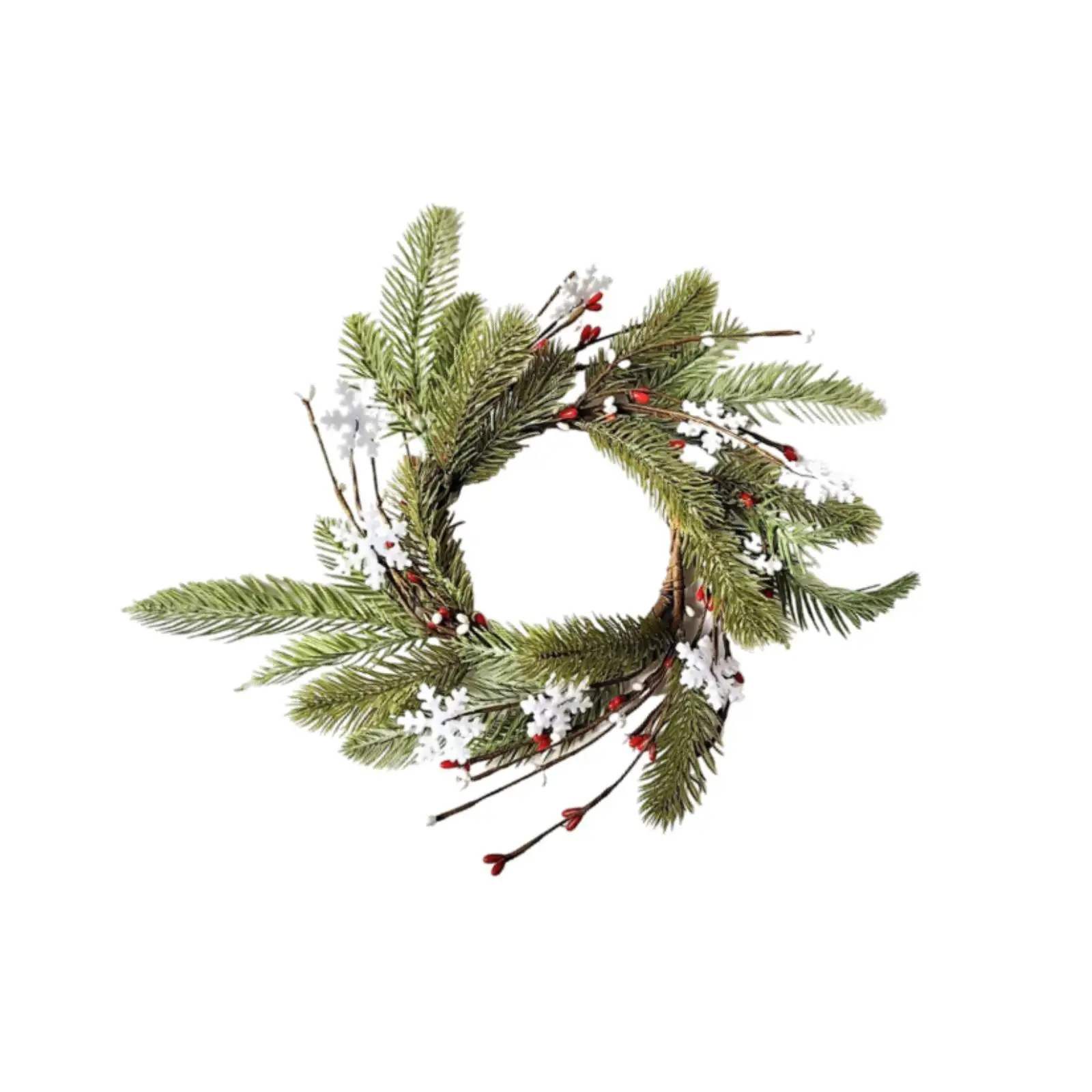 Christmas Candle Ring Wreath Table Centerpiece Candle Holder Xmas Wreath Cabinet Wreath for Window Home Decor Wedding Party