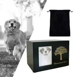 Urna de madera para cenizas de gato y perro con fotos
