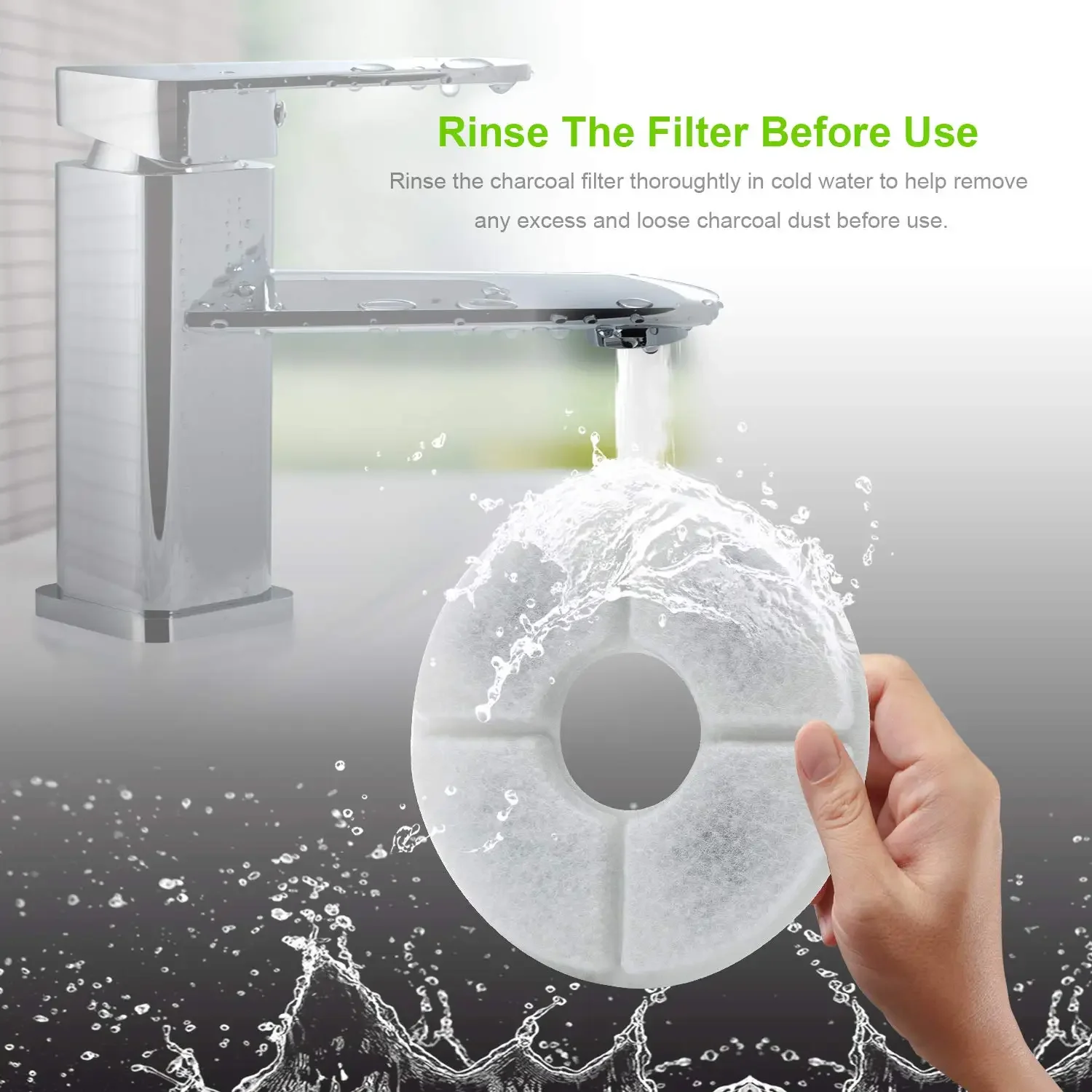 Filtro de fuente para gatos con capas de algodón y carbón activado