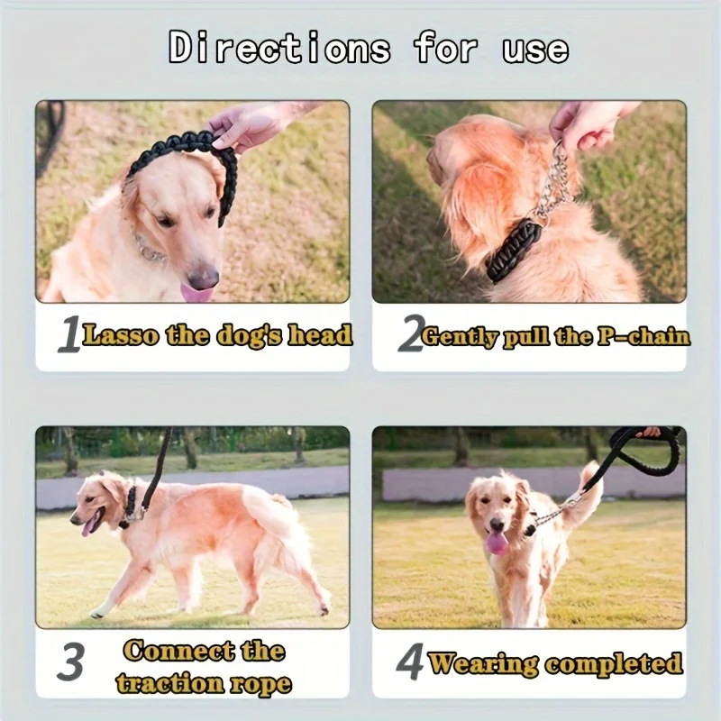 Collar de nailon trenzado para perro, cadena de entrenamiento fuerte y ajustable para uso diario en interiores y exteriores, 1 unidad - imagen 2