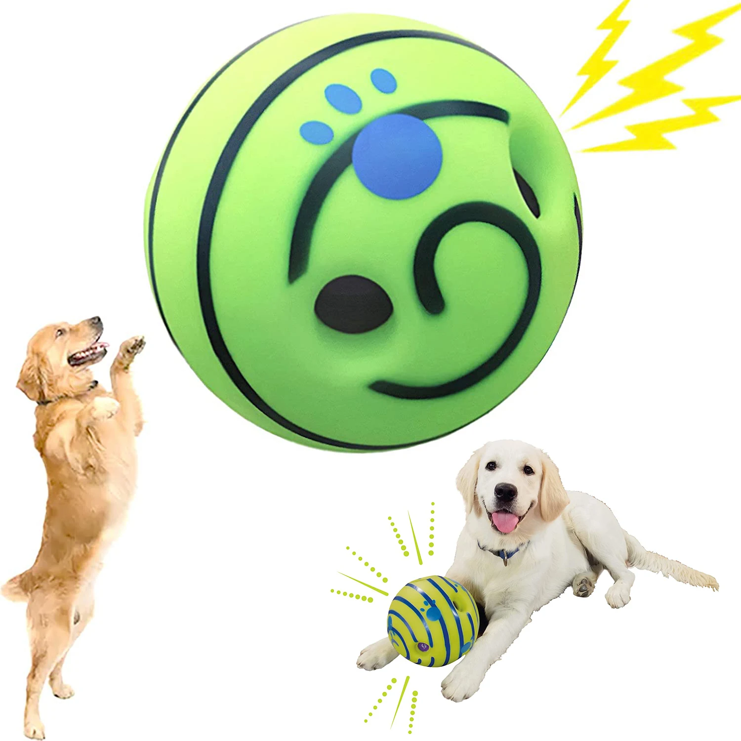 Pelota interactiva para perros con sonido Giggle, pelota de entrenamiento para mascotas, duradera, resistente a masticar para perros pequeños y grandes, juego de buscar al aire libre - imagen 5