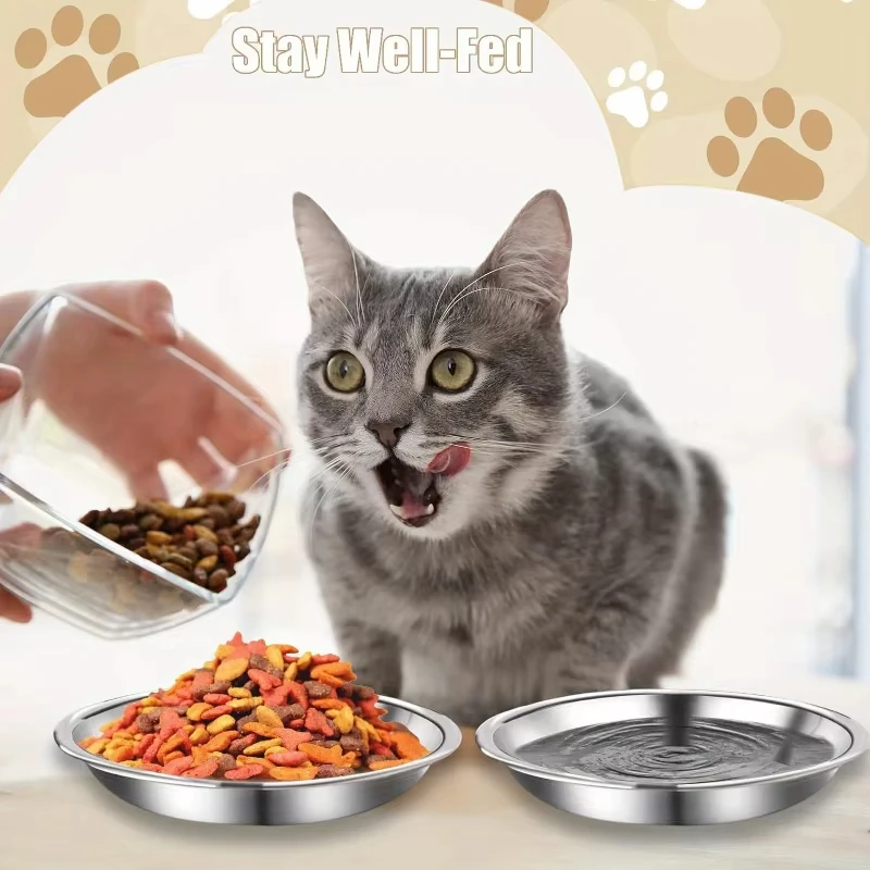 Comedero antideslizante de acero inoxidable para gatos - imagen 2