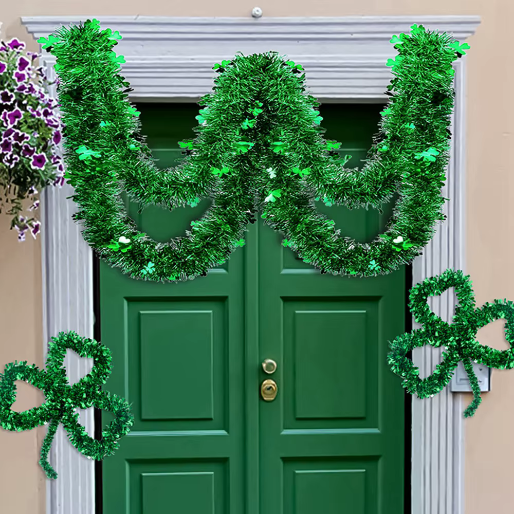 Guirnalda San Patricio con tréboles - Decoración festiva para casa de mascotas - imagen 5
