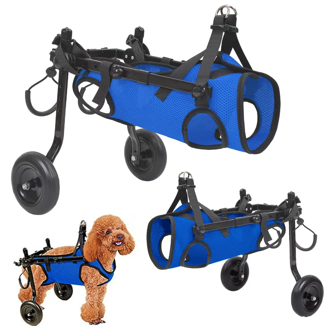 Disabled Dog Wheelchair Cart Adjustable Pet Mobility Aids with Wheels Pet Cat Dog Rehabilitation Walking Mobility Aid Troll - imagen 2