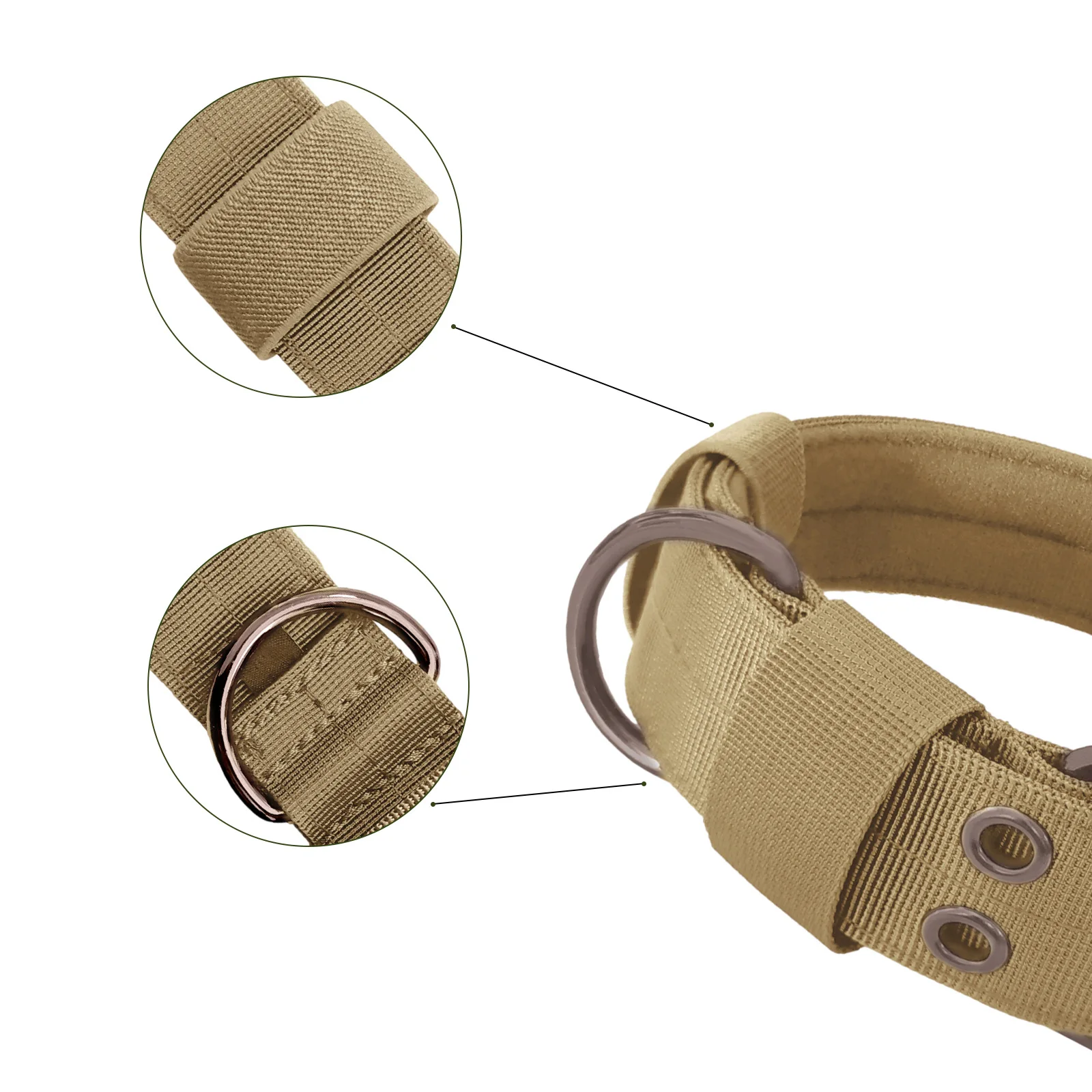 Juego de Collar táctico para perros al aire libre con correa, Collar de entrenamiento de nailon transpirable ajustable con hebilla de Metal para perros medianos/grandes - imagen 3