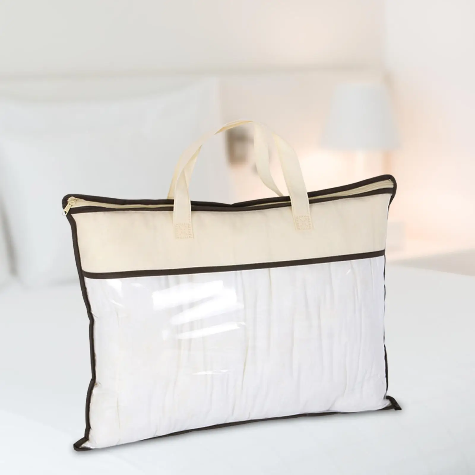 Pillow Storage Bag Home Organizer Versatile Clear Zippered Dustproof Tote Bag Packing Organizer for Beddings Clothes Sweaters
