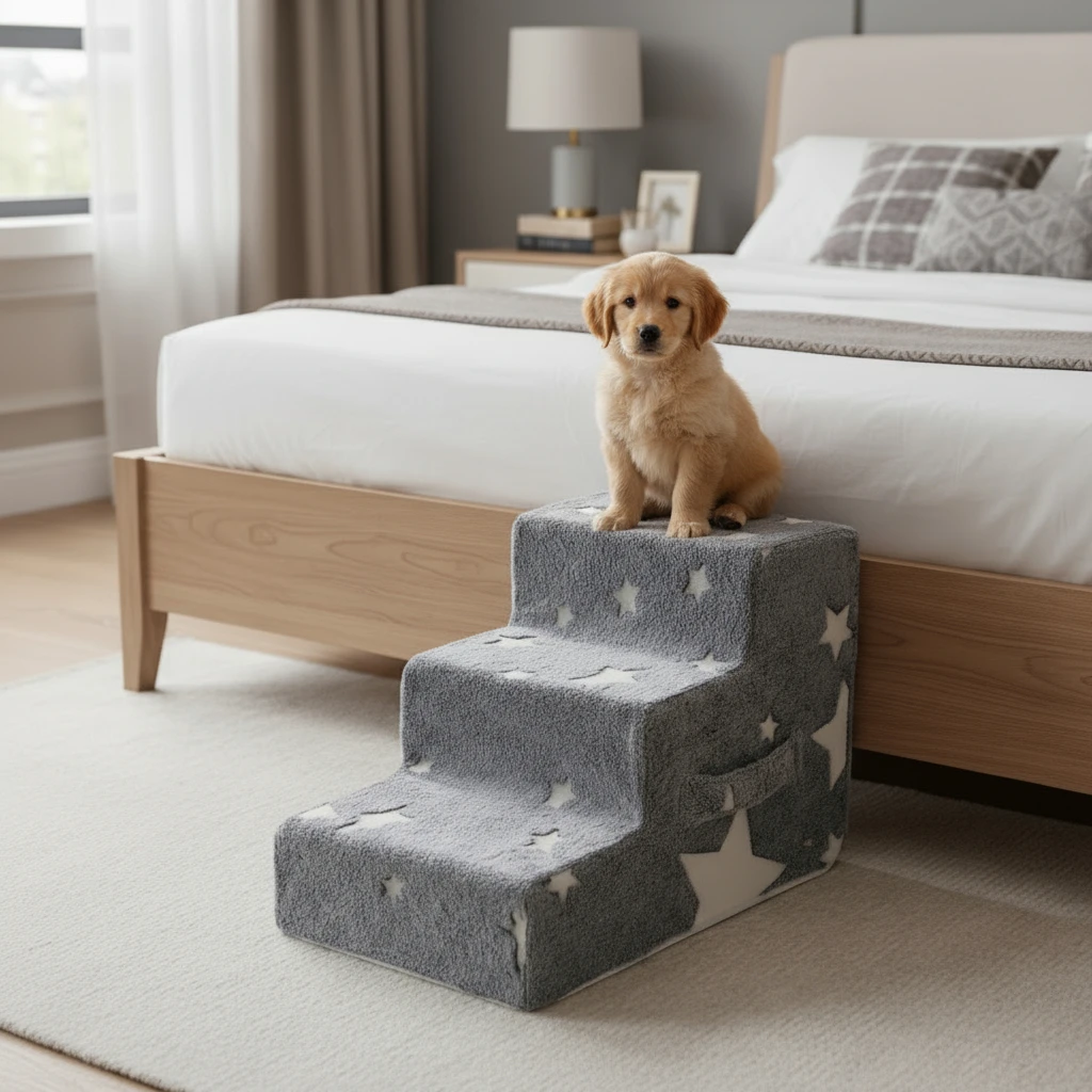 Escaleras y rampa 2 en 1 de esponja desmontable para perros, gatos
