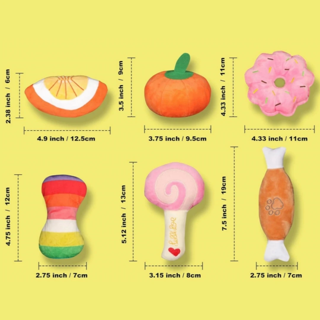 Juguetes de peluche chirriantes para perros, juguetes interactivos para masticar para cachorros duraderos, lindos y suaves, adecuados para pequeños y medianos, paquete de 12 - imagen 2