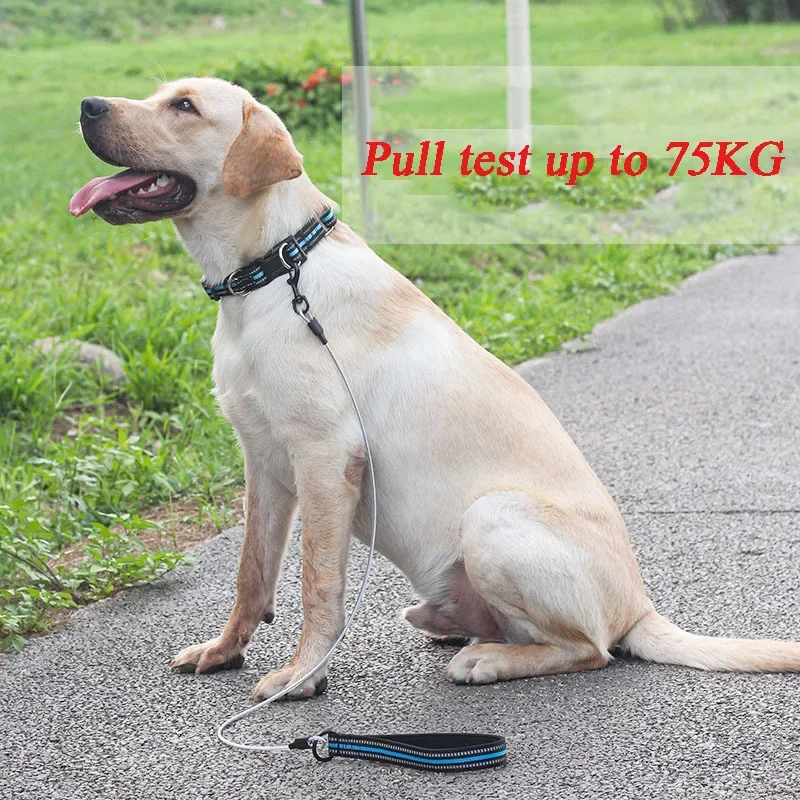 Collar de alambre para mascotas, arnés reflectante de acero antimordedura, suministros de entrenamiento para perros grandes, accesorios Golden Retriever, herramientas de salida - imagen 2