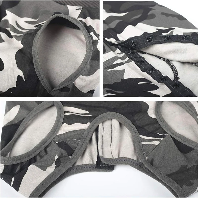Ropa para mascotas, mono para perro, pijamas, tiras de camuflaje de alta elasticidad, chaleco envolvente para el vientre, vestido quirúrgico, chándal para niña, ropa XS-3XL - imagen 5