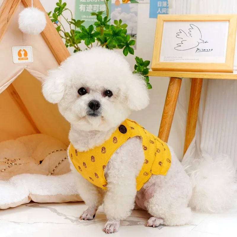 Arnés para perros Demin con estampado fino, chaleco de verano para perros pequeños, disfraz para mascotas, ropa para gatos, Chihuahua Corgi, ropa para perros al aire libre - imagen 3