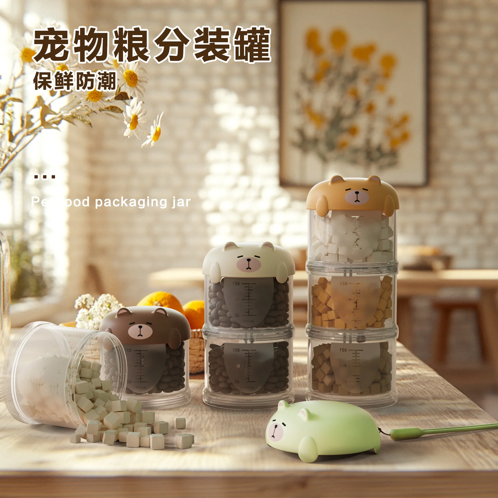 Tanque separado sellado para mascotas, portátil, multifuncional, para exteriores, embotellado separado, tanque de almacenamiento desmontable para gatos, caja sellada - imagen 4