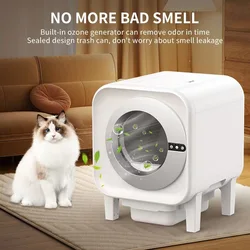 Caja de arena inteligente para gatos, cajas de arena para gatos de gran tamaño completamente cerradas, caja de arena automática para gatos y mascotas, inodoro desodorizante autolimpiante para mascotas