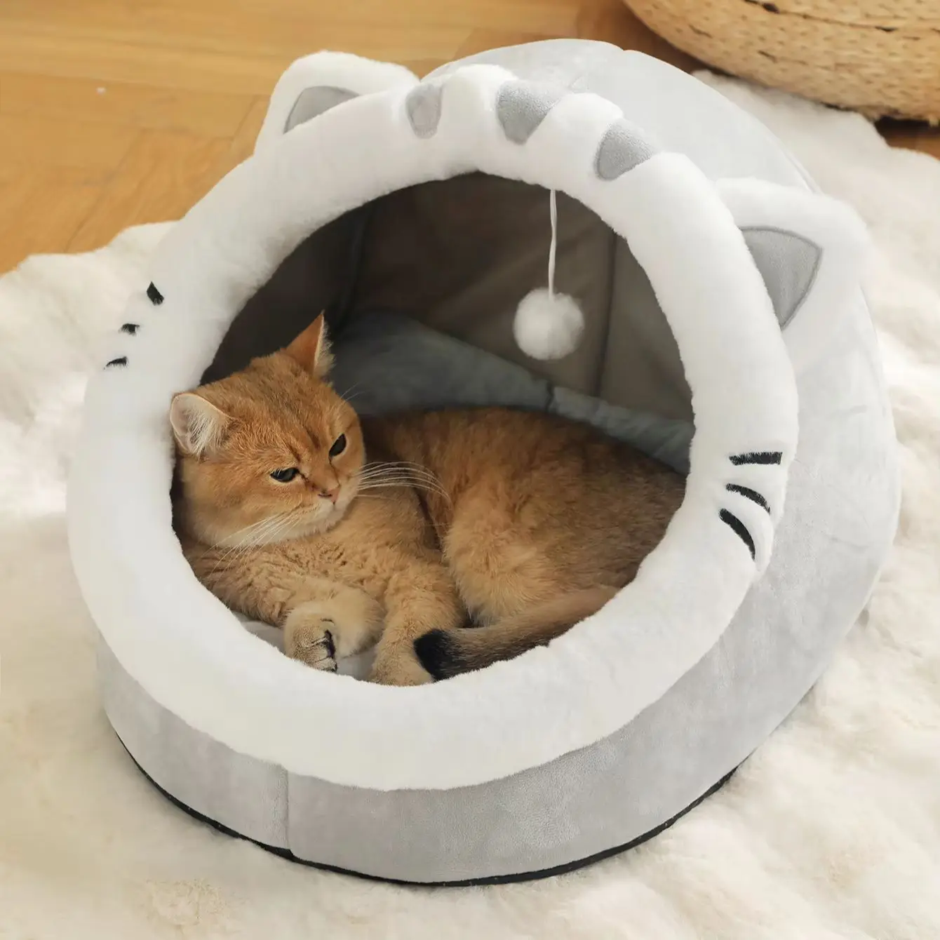 Cama suave y cómoda para gatos de cuatro estaciones – Casa y saco - imagen 2