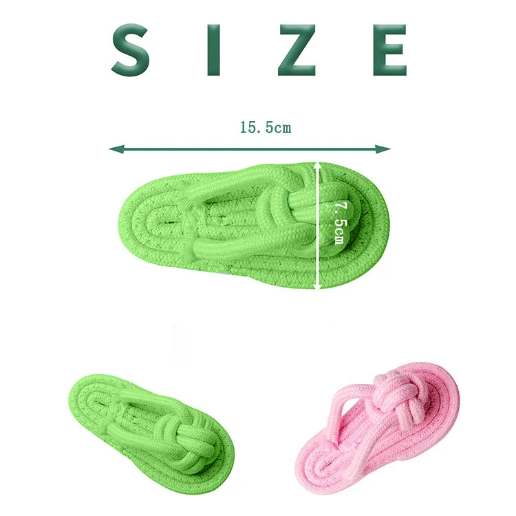 Juguete para masticar perros, zapatilla de algodón, juguete de cuerda para perros pequeños y grandes, juguetes molares de entrenamiento de dientes para mascotas, juguete interactivo para perros, accesorios para perros - imagen 2