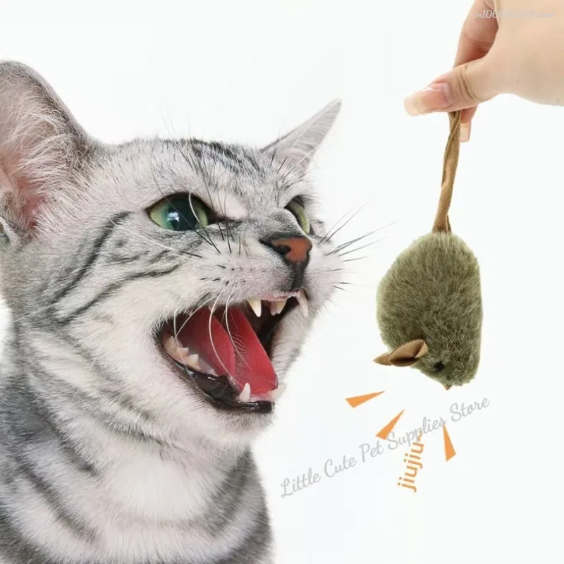 Divertido juguete de peluche para gatos, ratón de simulación, ratones interactivos automáticos, juguete para gatos, resistencia a mordeduras, juguetes para gatos, suministros para gatitos - imagen 4